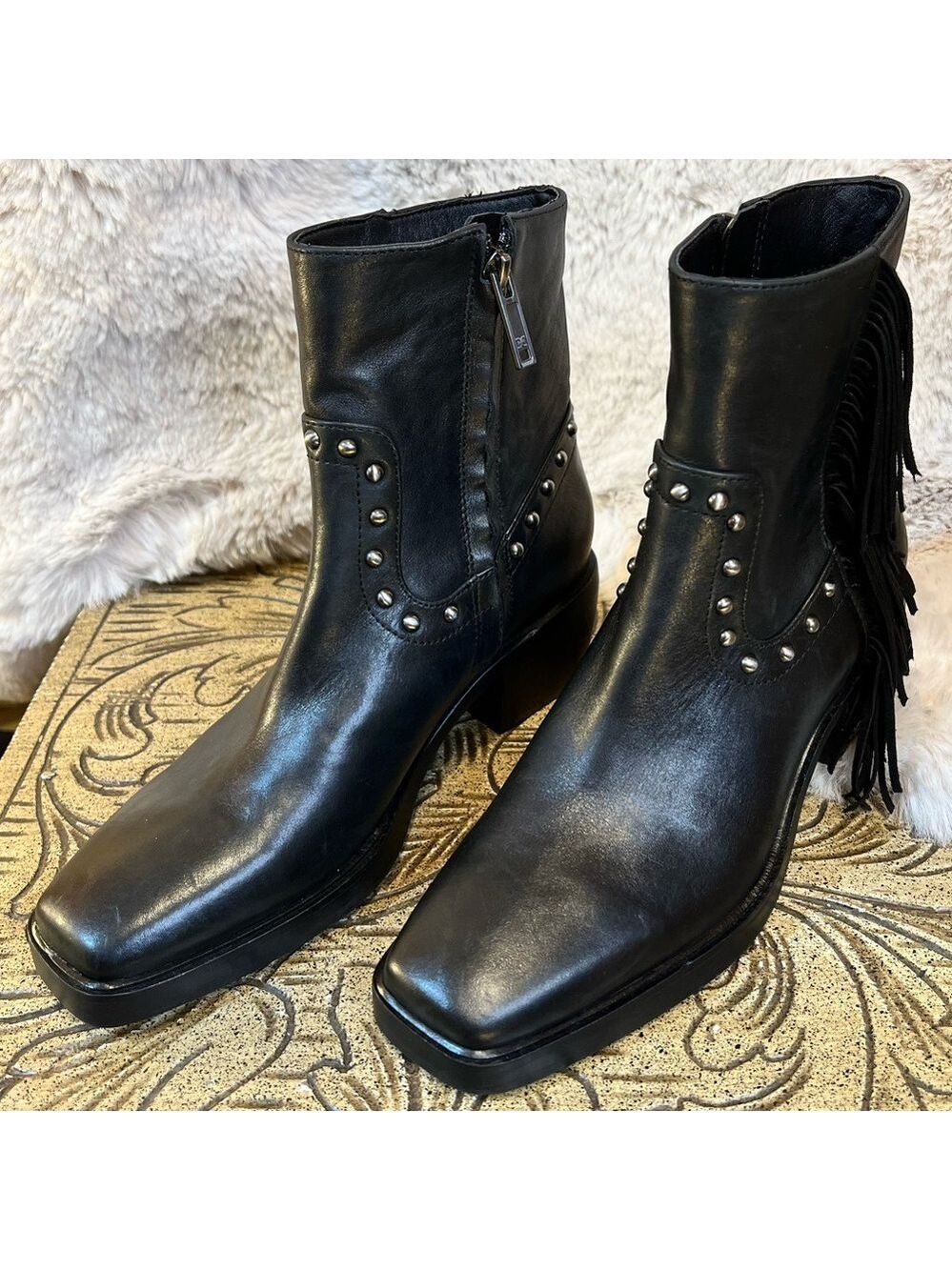 NWOB $200 Sam Edelman Bernie Fringe Bootie  Size 5 - Picture 5 of 10